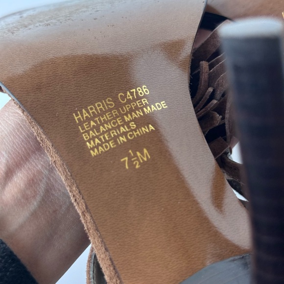 MIA Brown Leather Suede Tassel Fringe Boho Y2K 90s Style Heel Sandals Size 7.5 - Picture 9 of 10